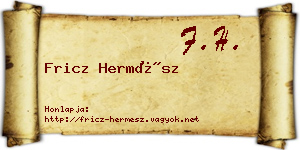 Fricz Hermész névjegykártya